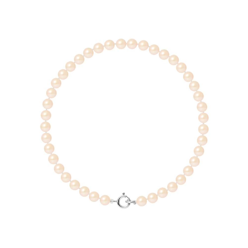 PERLINEA- Bracelet- Perles de Culture d'Eau Douce Rose 4-5 mm- Bijou Femme