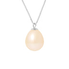 PERLINEA- Collier Perles de Culture- Diamètre 9-10 mm Rose Naturel- Bijou Femme