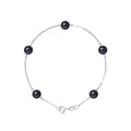 PERLINEA- Bracelet Perles de Culture Ronde 6-7  mm Black Tahiti- Bijou Femme