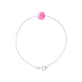 PERLINEA- Bracelet- Perle de Culture d'Eau Douce- Diamètre 8-9 mm Rose Fushia- Bijou Femme- Argent 925 Millièmes