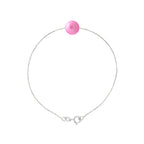 PERLINEA- Bracelet- Perle de Culture d'Eau Douce- Diamètre 8-9 mm Rose Fushia- Bijou Femme- Argent 925 Millièmes