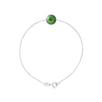 PERLINEA- Bracelet- Perle de Culture d'Eau Douce- Diamètre 8-9 mm Vert Intense- Bijou Femme- Argent 925 Millièmes