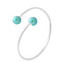 PERLINEA- Bracelet- Perles de Culture d'Eau Douce Diamètre 9-10 mm Bleu Turquoise- Bijou Femme- Argent 925 Millièmes