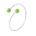 PERLINEA- Bracelet- Perles de Culture d'Eau Douce Diamètre 9-10 mm Vert Tonic- Bijou Femme- Argent 925 Millièmes