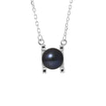 PERLINEA- Collier 2C - Perle de Culture d'Eau Douce  Black Tahiti- Bijou Femme- Argent 925 Millièmes