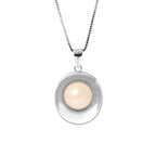 PERLINEA- Collier Moon- Perle de Culture d'Eau Douce- Diamètre 9-10 mm Rose- Bijou Femme- Argent 925 Millièmes