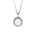 PERLINEA- Collier Sun- Perle de Culture d'Eau Douce- Diamètre 9-10 mm Blanc- Bijou Femme- Argent 925 Millièmes