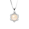 PERLINEA- Collier Fleur- Perle de Culture d'Eau Douce  RoseBouton 8-9 mm- Bijou Femme- Argent 925 Millièmes