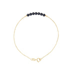 PERLINEA- Bracelet- Perle de Culture d'Eau Douce - Diamètre 3-4 mm  Black Tahiti- Bijou Femme- OrJaune