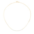 PERLINEA- Collier- Perle de Culture d'Eau Douce - Diamètre 3-4 mm Blanc- Bijou Femme- OrJaune