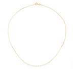 PERLINEA- Collier- Perle de Culture d'Eau Douce - Diamètre 3-4 mm Blanc- Bijou Femme- OrJaune