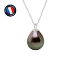 PERLINEA- Collier- Perle de Tahiti- Bouton 8-9 mm- Bijou Femme