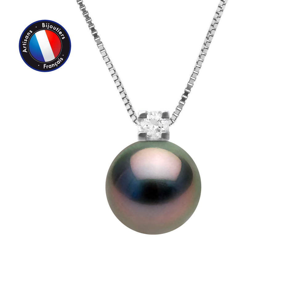 PERLINEA- Collier- Perle de Tahiti- Ronde 8-9 mm- Bijou Femme